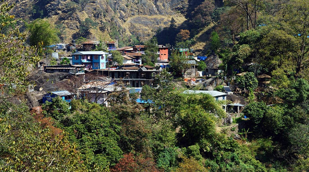 Trek from Jagat 1,300m to Deng 1,860m