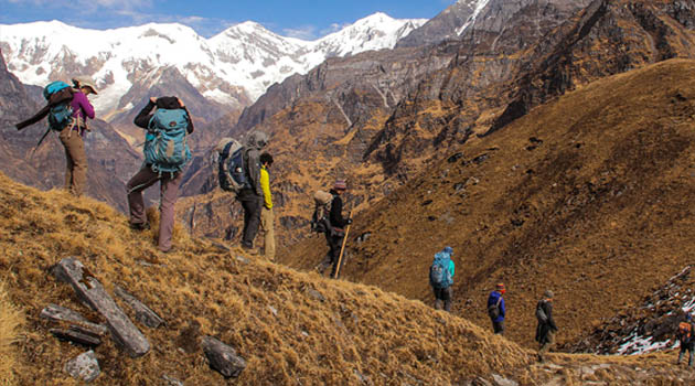 Hike from High Camp 3,550m to Mardi Himal Base Camp 4,250m  and return to Badal Danda 3,210m
